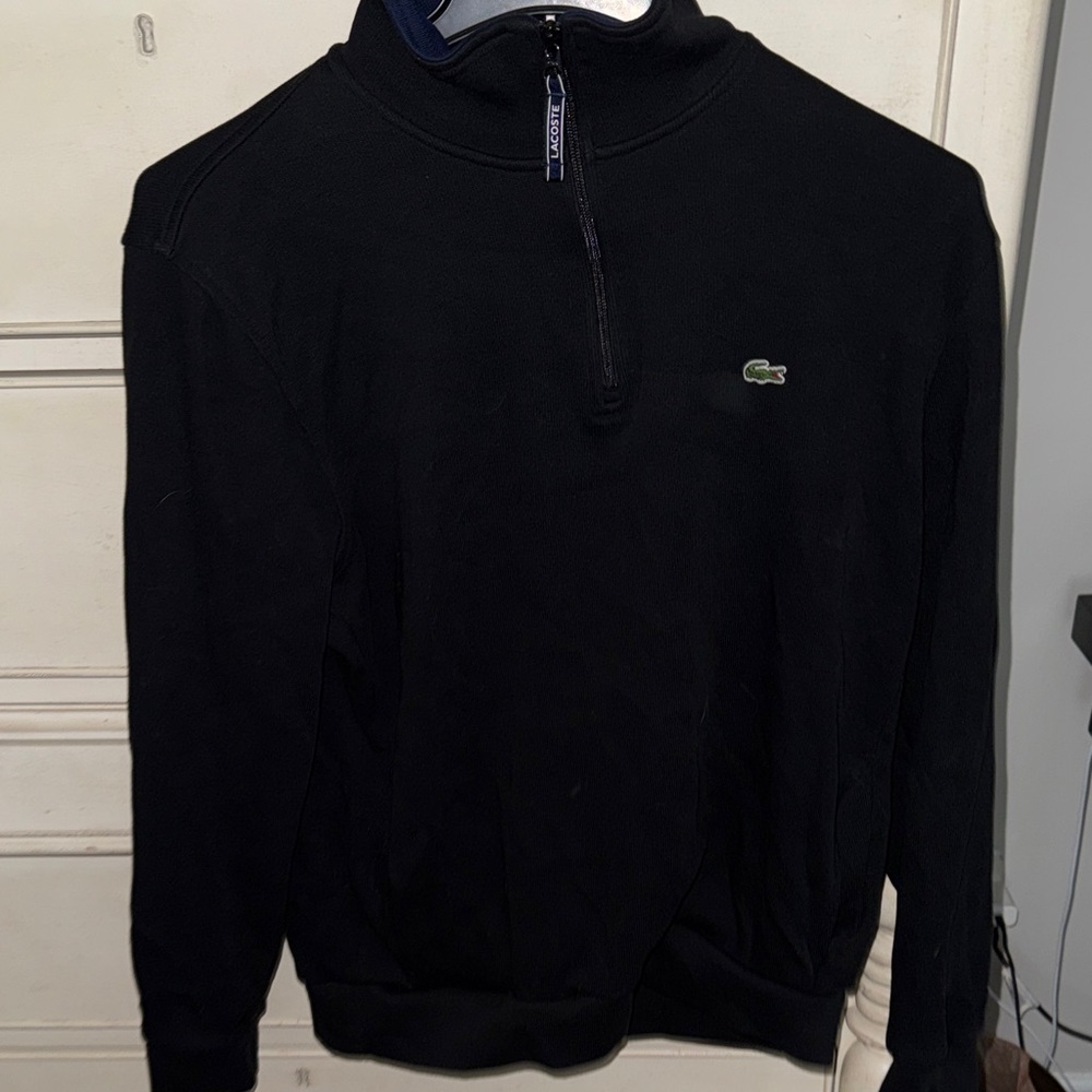 Boy’s Lacoste Black Half-Zip Sweater